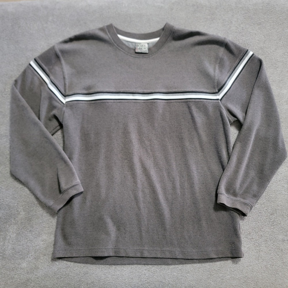 XG Xtreme Gear Striped Sweater Vintage 90s Gray Size L